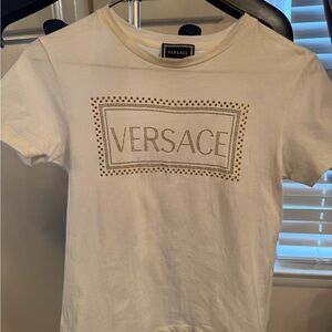 Versace Metallic Tee with gold logo
